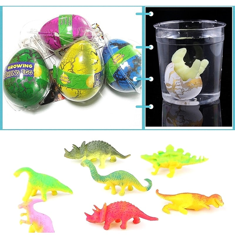 Huevos de dinosaurio para incubar en agua, 4 uds