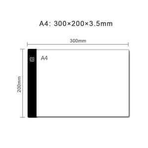 Tablero de dibujo Led A4, almohadilla de copia de dibujo Led regulable de 3 niveles.