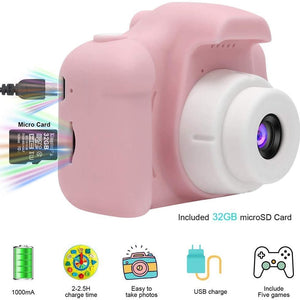 Mini cámara fotográfica digital 1080P para niños. Cámara de vídeo compacta para niños