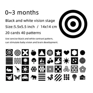 Tarjeta de estimulación visual para bebés Negro blanco visual de alto  contraste Tarjeta de memoria para bebés
