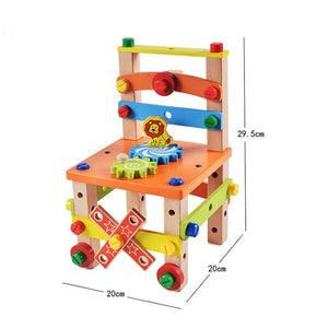 Caja de Herramientas de madera Montessori. Juego de simulación carpintería