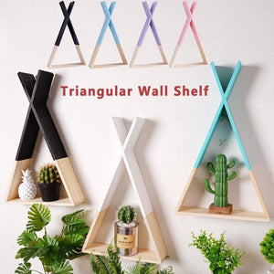 Estante Triangular de madera para pared