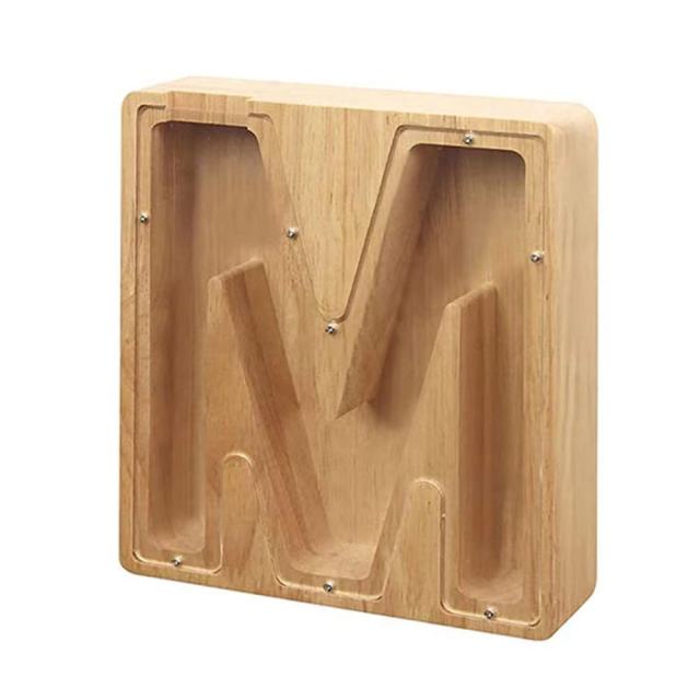 Hucha de madera letras alfabeto