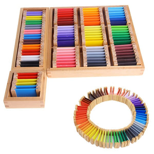 Caja de madera Montessori de aprendizaje de color