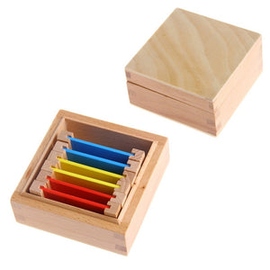 Caja de madera Montessori de aprendizaje de color