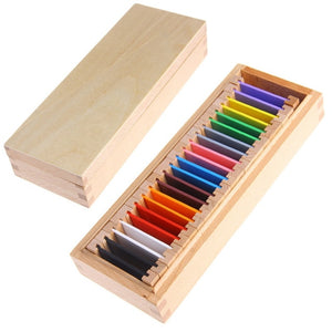 Caja de madera Montessori de aprendizaje de color