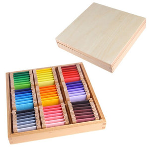 Caja de madera Montessori de aprendizaje de color