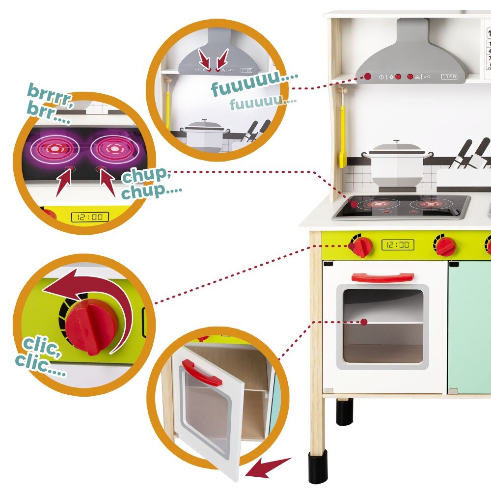 Cocina de madera con luz y sonido WOOMAX